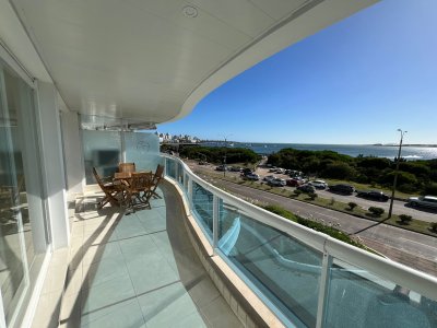Departamento en Alquiler de 3 Dormitorios en Punta del este Torre Millenium . Playa Mansa , Vista al Mar  - PLA6132A