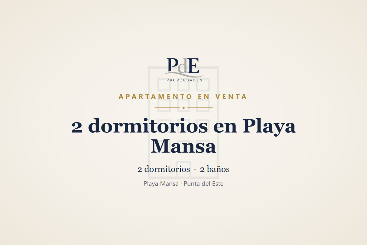 Imagen de Apartamento en venta | 2 Dorm, 2 Baños - Poseidón Laguna, Playa Mansa
