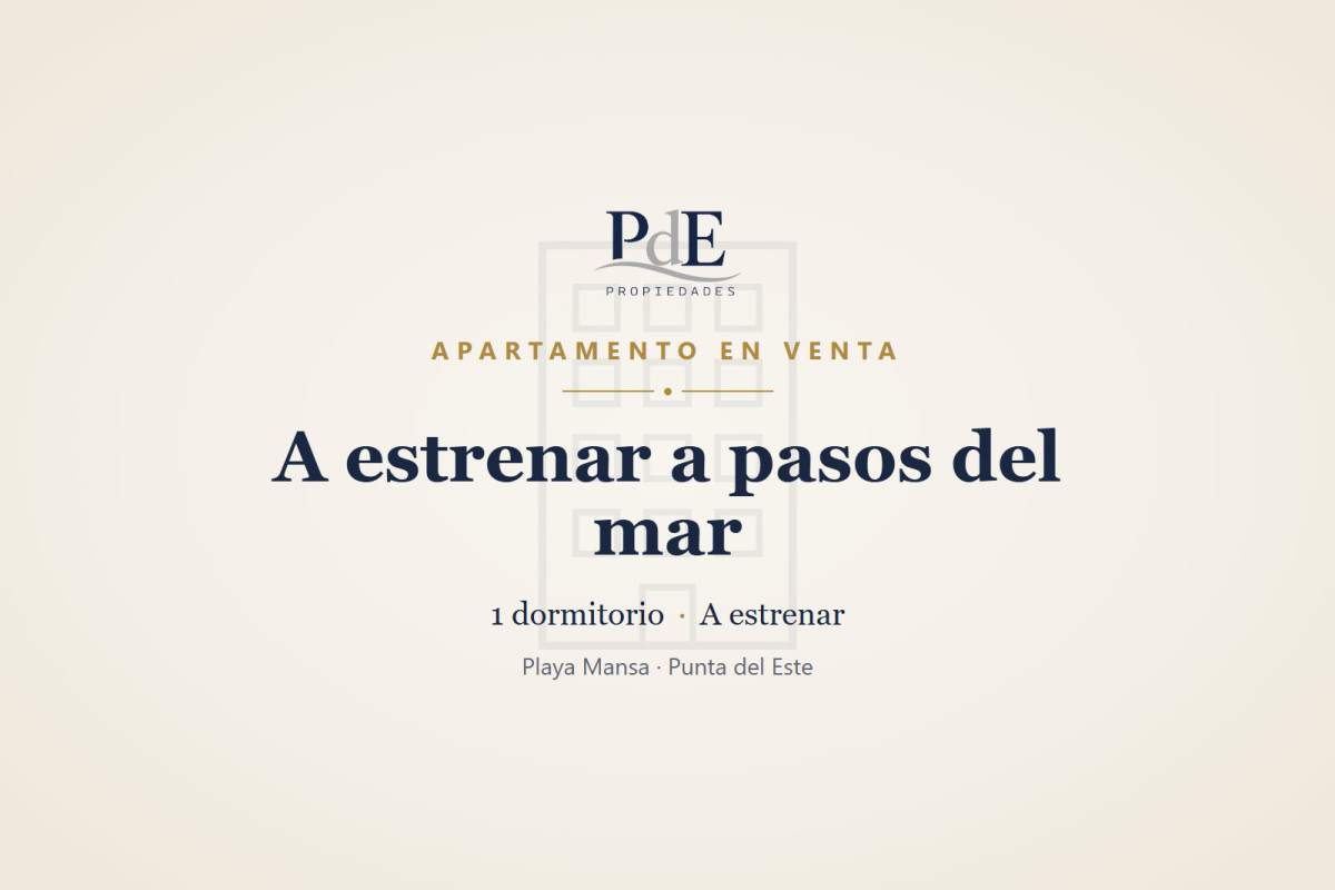 Apartamento de 1 dormitorio a estrenar a pasos del mar