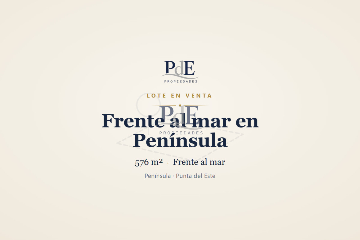 En venta lote exclusivo frente al mar en Peninsula, Punta del Este