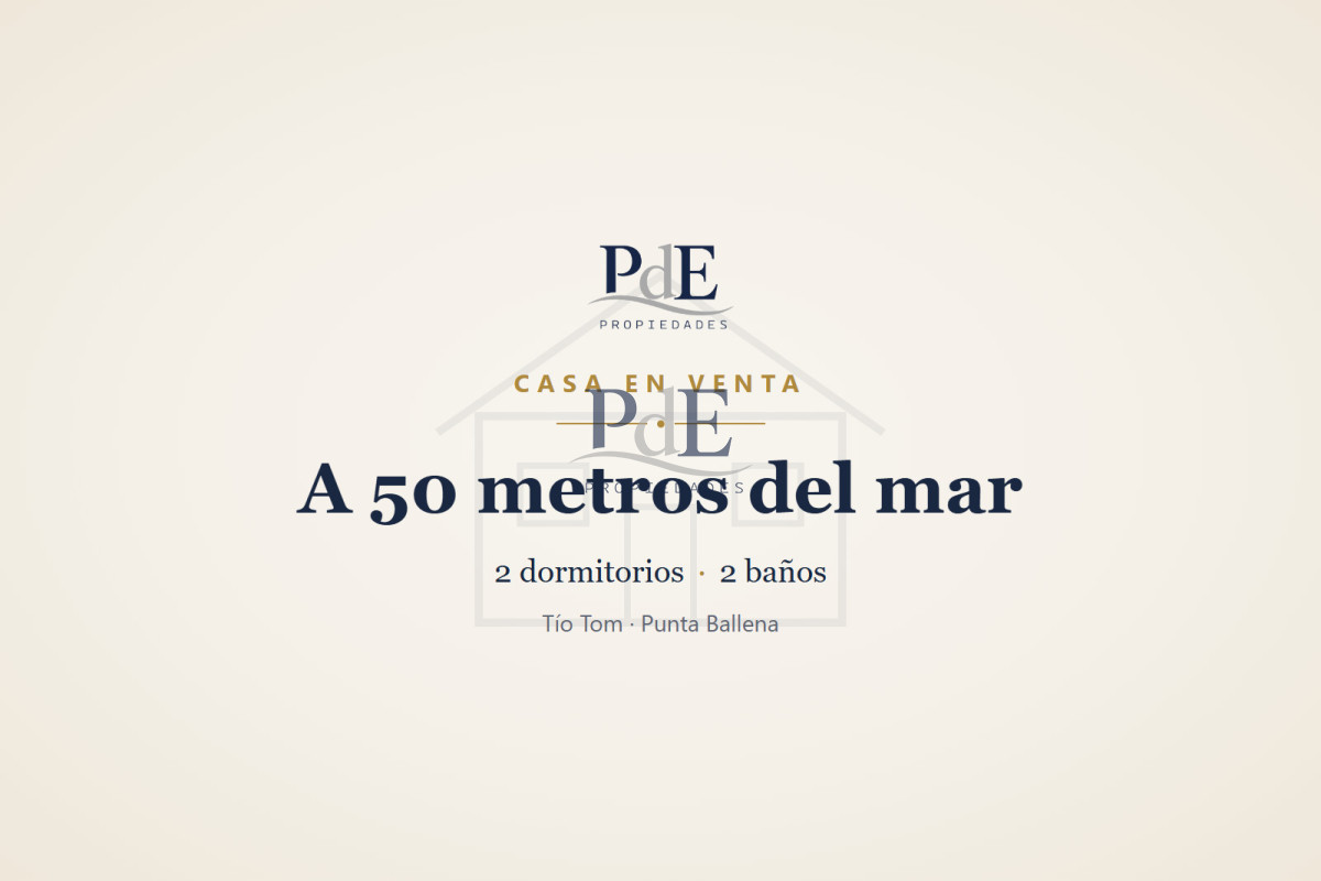 Casa en venta | Dúplex de 2 dormitorios a 50 m del mar. Ubicación: Tío Tom, Punta Ballena