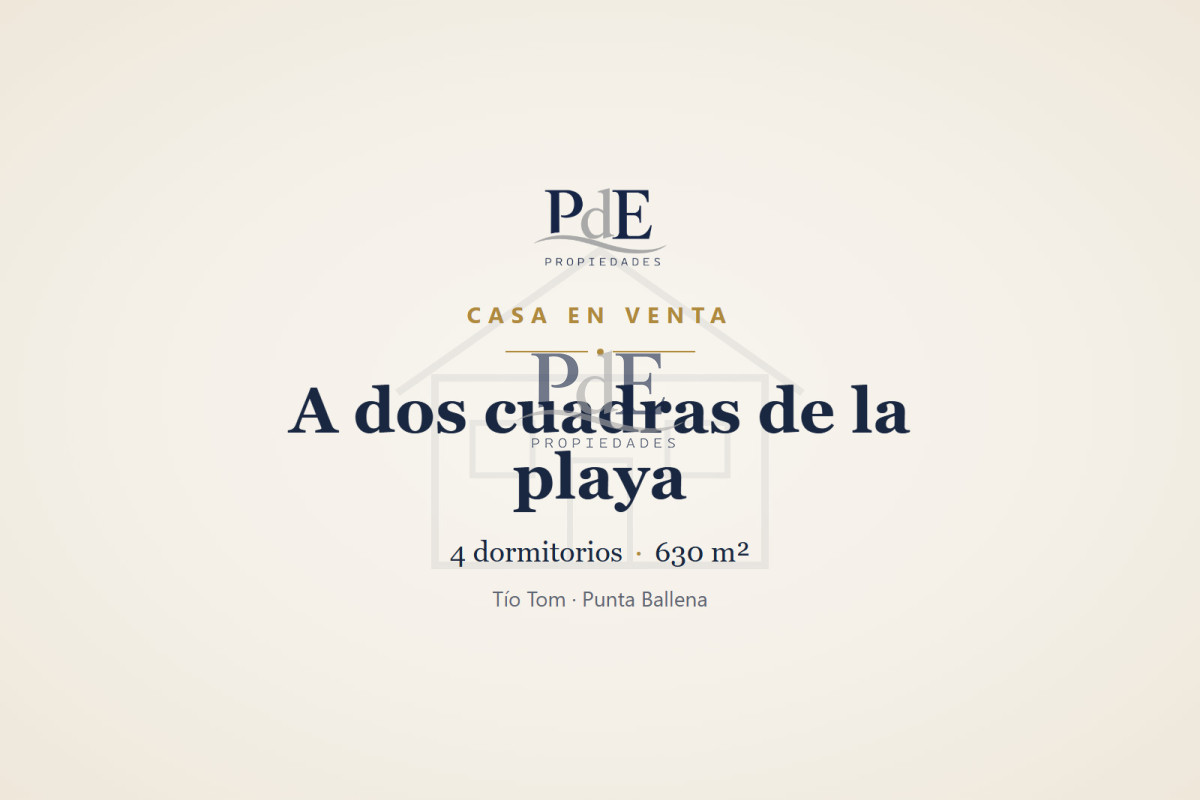 Casa en venta | 4 dormitorios en dos plantas, a dos cuadras de la playa. Ubicación: Tío Tom, Punta Ballena