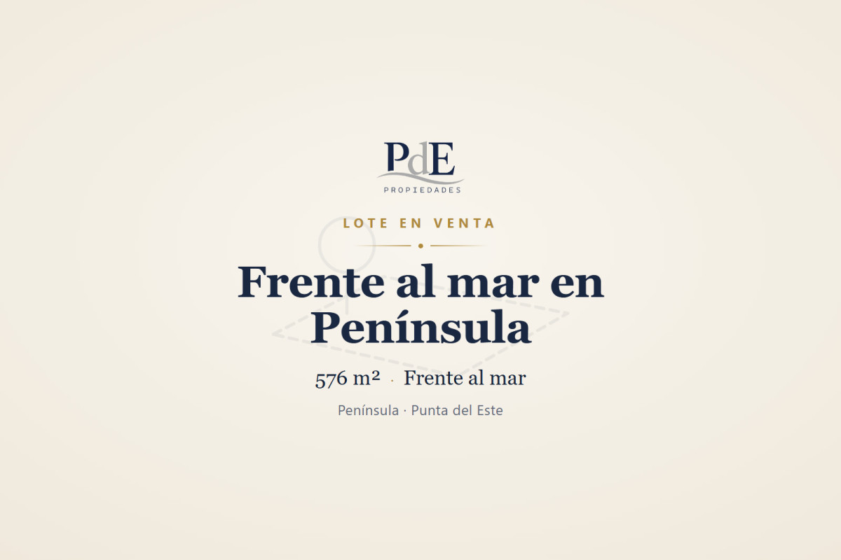 Imagen de En venta lote exclusivo frente al mar en Peninsula, Punta del Este