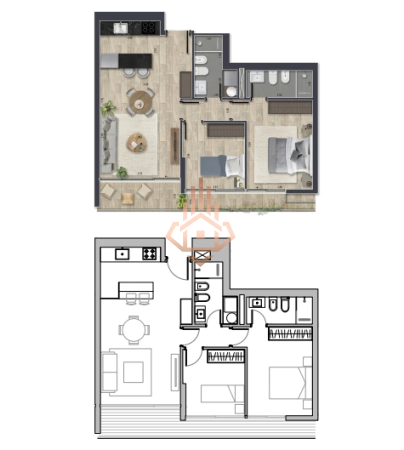 Apartamento en venta 2 dormitorios en Torres del este