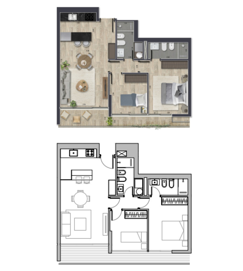 Apartamento ID.21098234 - Apartamento en venta 2 dormitorios en Torres del este