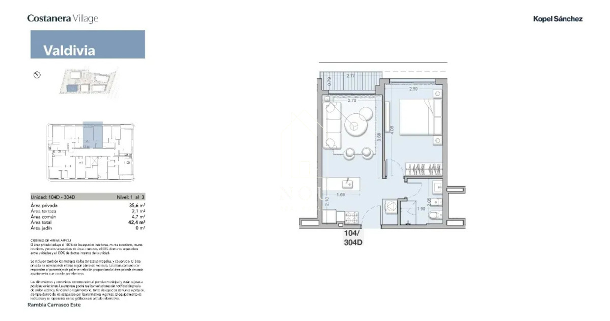 Apartamento ID.205 - 🌊 Frente al Mar | 1 Dorm Amoblado + Garage en Costanera Village