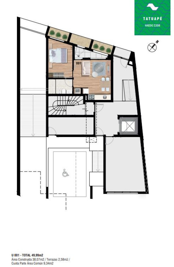 Apartamento ID.223 - Venta Apartamento a estrenar 1 dormitorio tres cruces Montevideo B