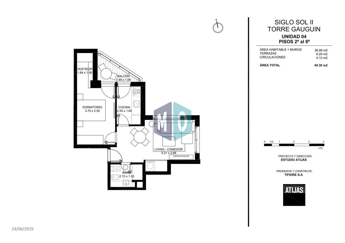 Apartamento ID.1121 - Torre Gauguin - Piso Alto 1 dorm con Vista Panorámica