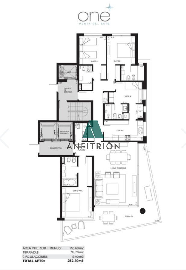 Apartamento ID.343 - Esquinero Piso Alto en Torre ONE