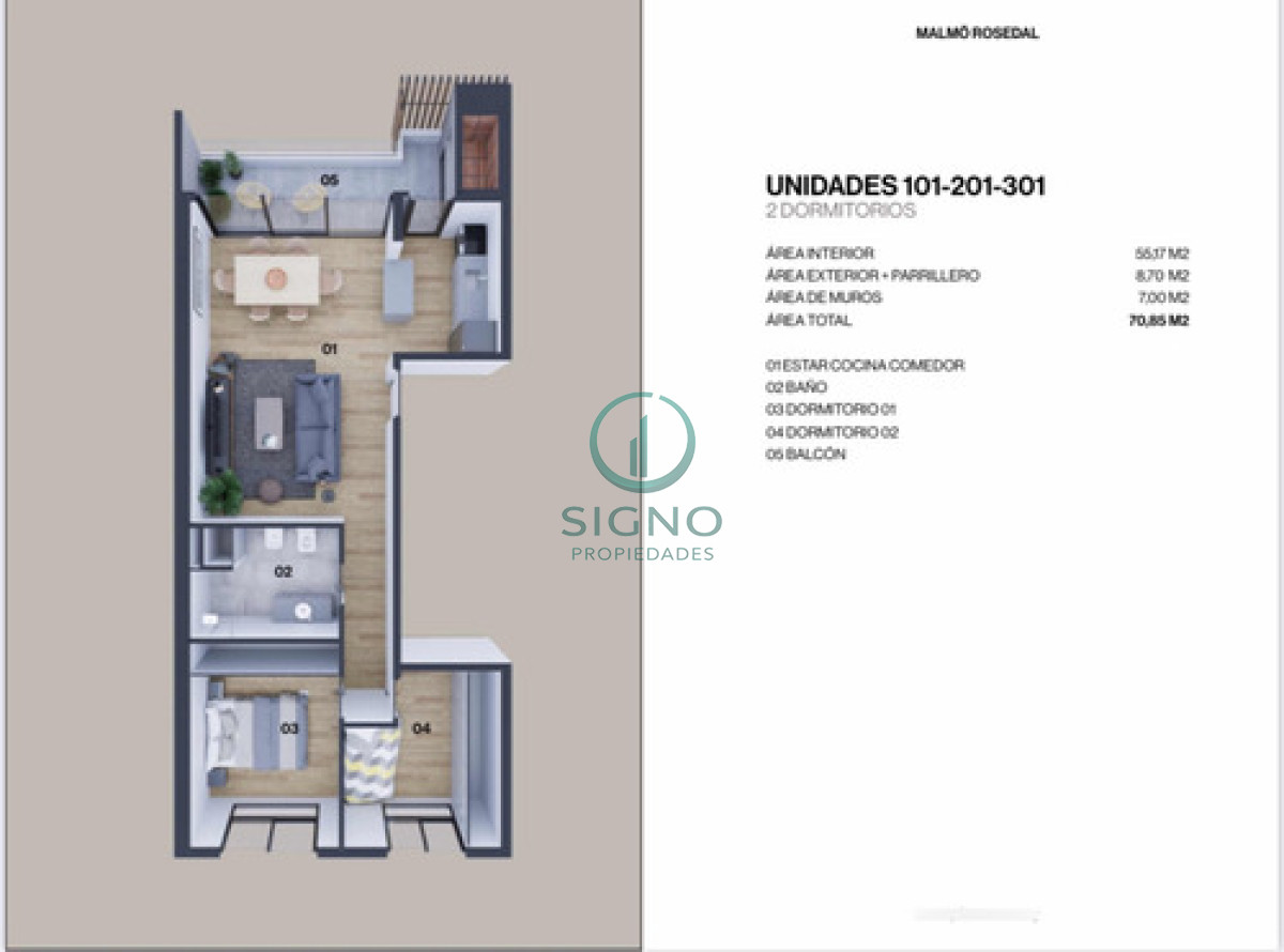 Apartamento ID.2534 -  OPORTUNIDAD  Vendo en el Prado 2 dormitorios garaje y parrillero con gran terraza