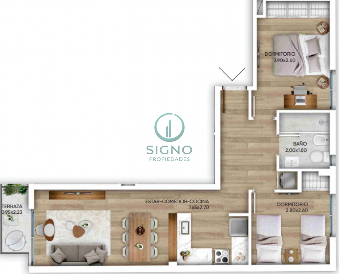 Apartamento ID.1469 - Venta apartamento piso alto en Cordon 2 dormitorios estrena ya