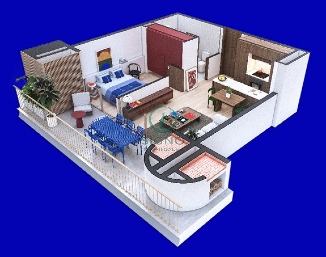 Apartamento ID.2673 - Vendo apartamento 1 dormitorio Lago Calcagno