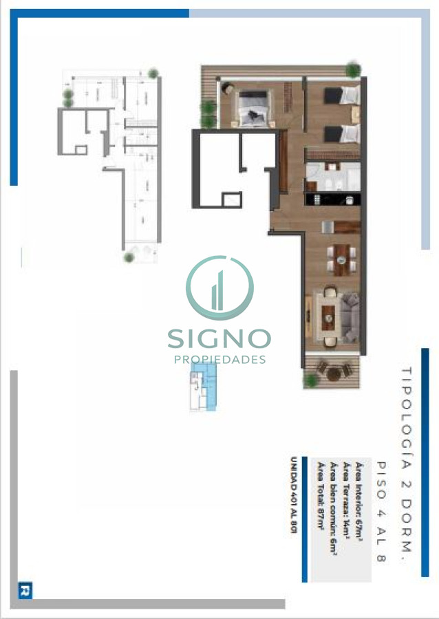 Apartamento ID.1225 - Apartamento 2 dormitorios PUNTA CARRETAS a estrenar CON RENTA