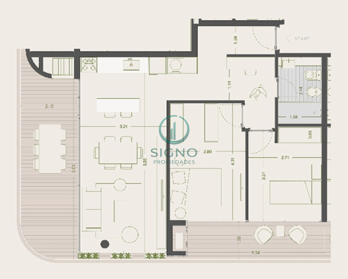 Apartamento ID.2674 - Vendo apartamento de 2 dormitorios en Lago Calcagno
