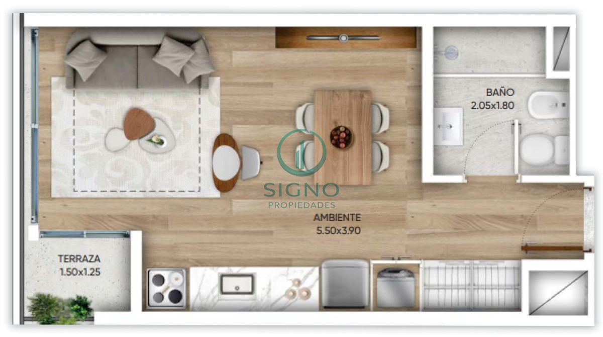 Apartamento ID.2177 - Monoambiente al frente en Cordon. Estrena ya