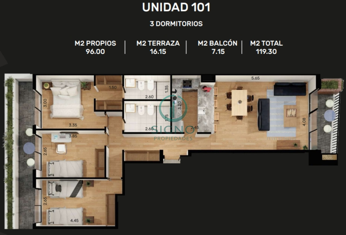 Apartamento ID.2120 - Vendo Apartamento 3dormitorios y garaje en Malvín