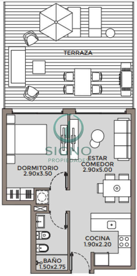 Apartamento ID.2414 - Vendo apartamento de 1d y terraza en Punta Carretas