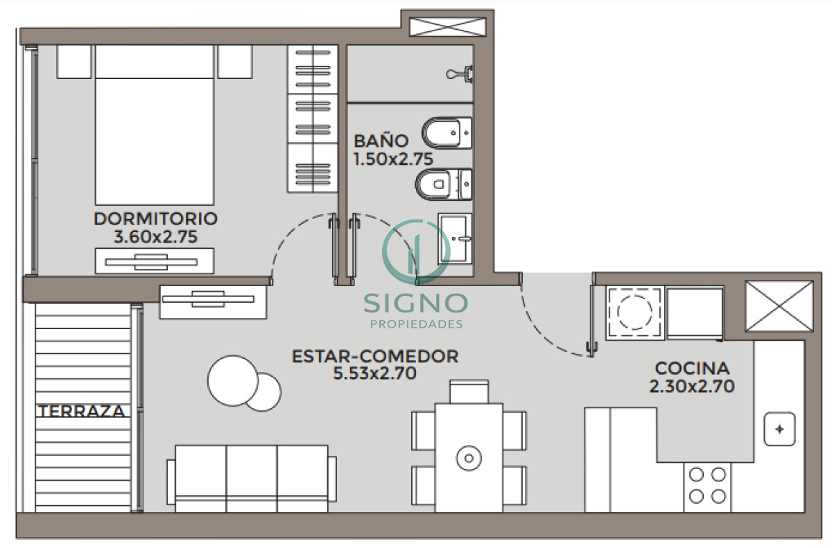 Apartamento ID.2419 - A estrenar 1D piso medio Punta Carretas