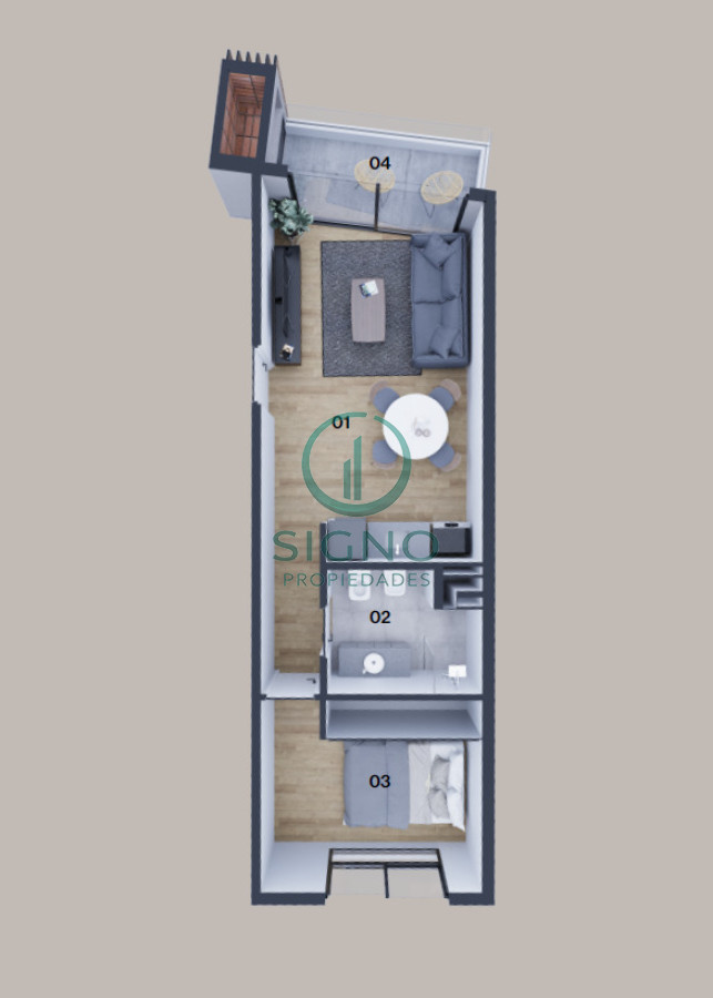 Apartamento ID.2348 - Alquilo apartamento 1 dormitorio a estrenar en el Prado