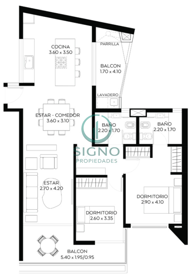 Apartamento ID.2148 - Venta a estrenar 2 dormitorios Punta Carretas