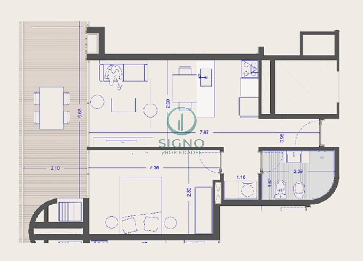 Apartamento ID.2673 - Vendo apartamento 1 dormitorio Lago Calcagno