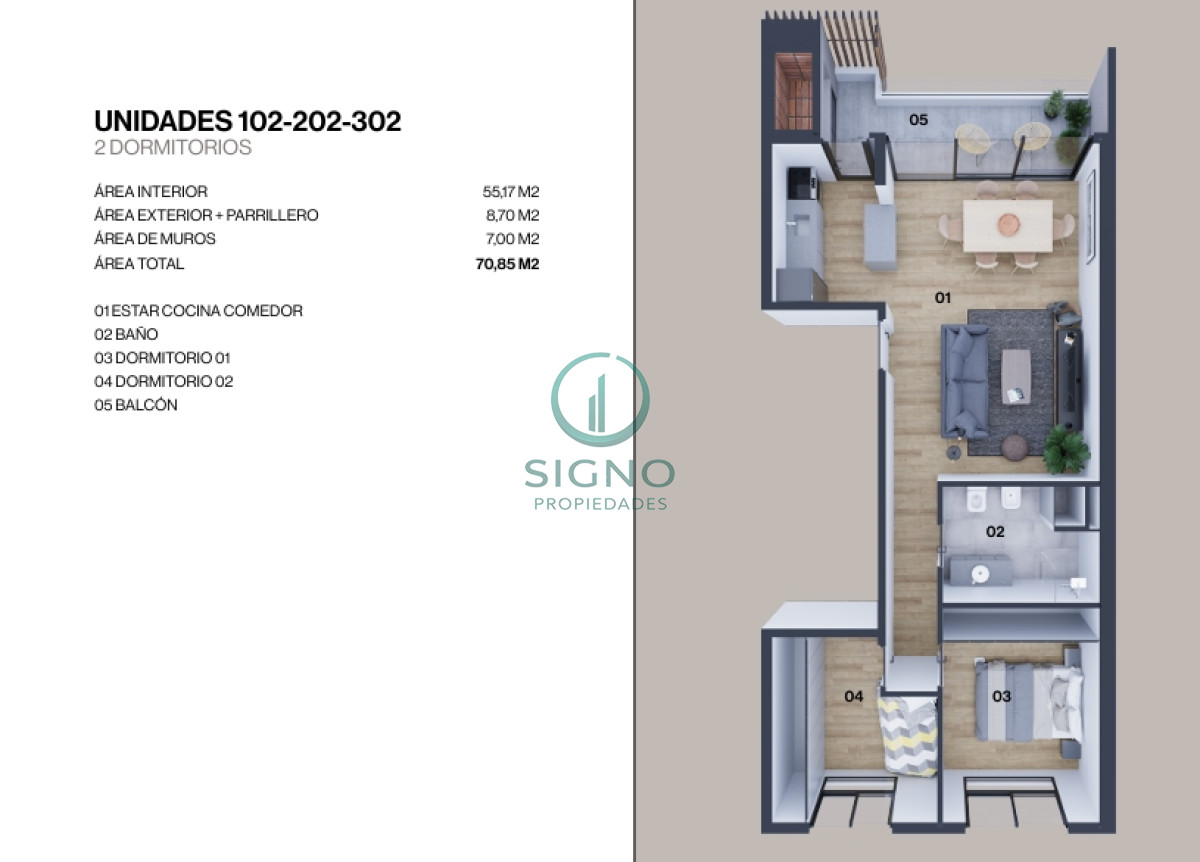 Apartamento ID.2346 - Vendo a estrenar en el Prado 2 dormitorios