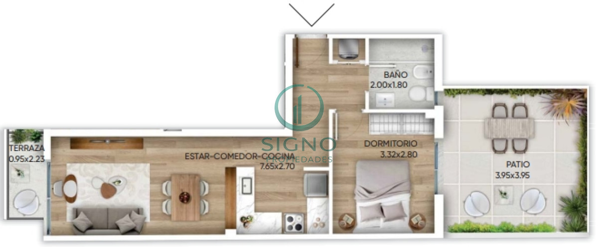 Apartamento ID.2174 - Cordon reventa de 1 dormitorio con patio a estrenar