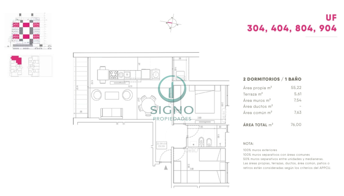 Apartamento ID.2493 - Apartamento de 2 dormitorios a estrenar piso alto en el Centro