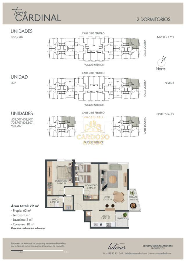 Apartamento ID.106 - Apartamentos a Estrenar 2 dormitorios Torre Cardinal, Maldonado. 