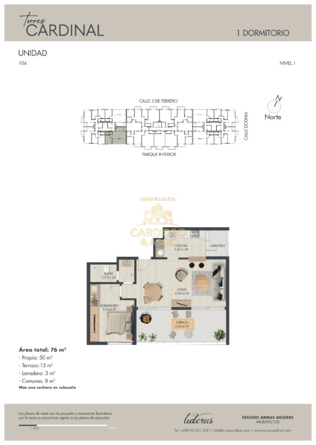 Apartamento ID.106 - Apartamentos a Estrenar 2 dormitorios Torre Cardinal, Maldonado. 
