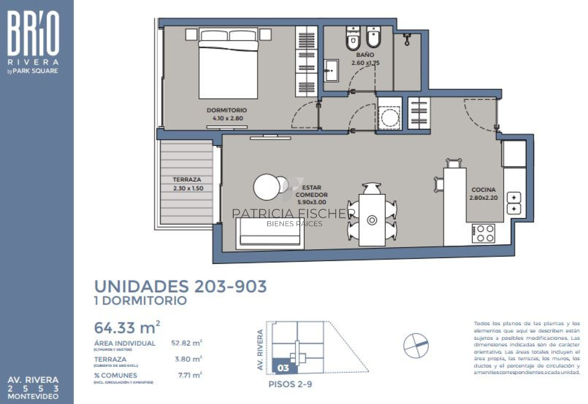 Apartamento ID.269 - Pura vida urbana - Venta Ap.Pocitos 1D piso alto Terraza Amenities 