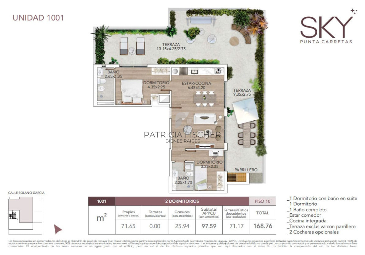 Apartamento ID.202 - Vivi Punta Carretas - Venta Ap.143m2 2 Suites Terraza parrillero 2 garages piso 10 vista al mar Amenities 