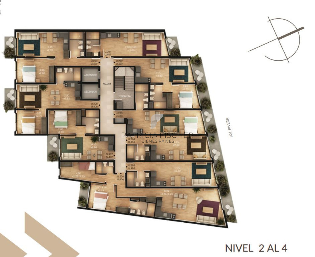 Apartamento ID.257 - A pasos del WTC y la Rambla - Venta Monoambiente al frente terraza Amenities 