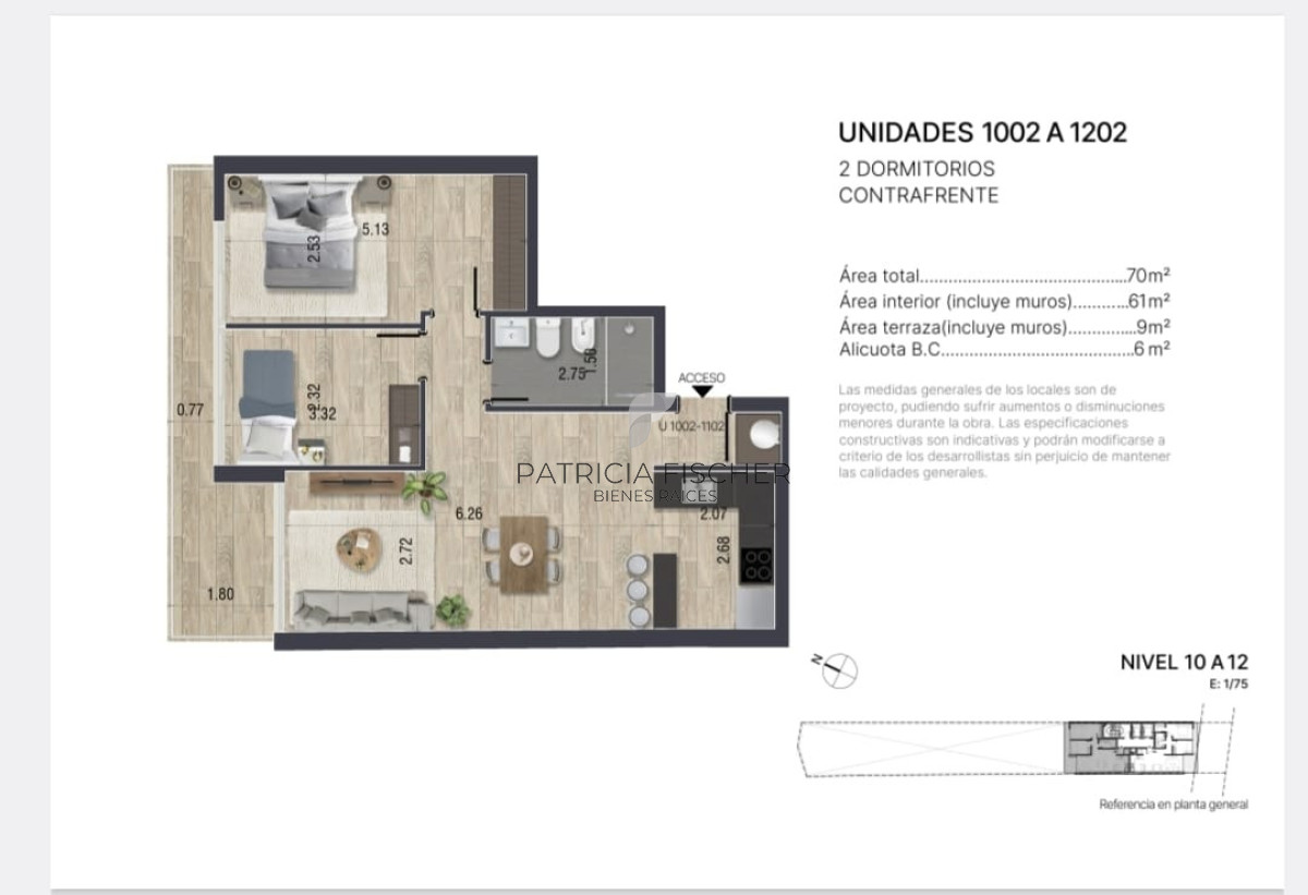 Apartamento ID.222 - Viví Pocitos - Venta Ap. 2D 1B Piso 11 Terraza Precio PROMO Amenities 