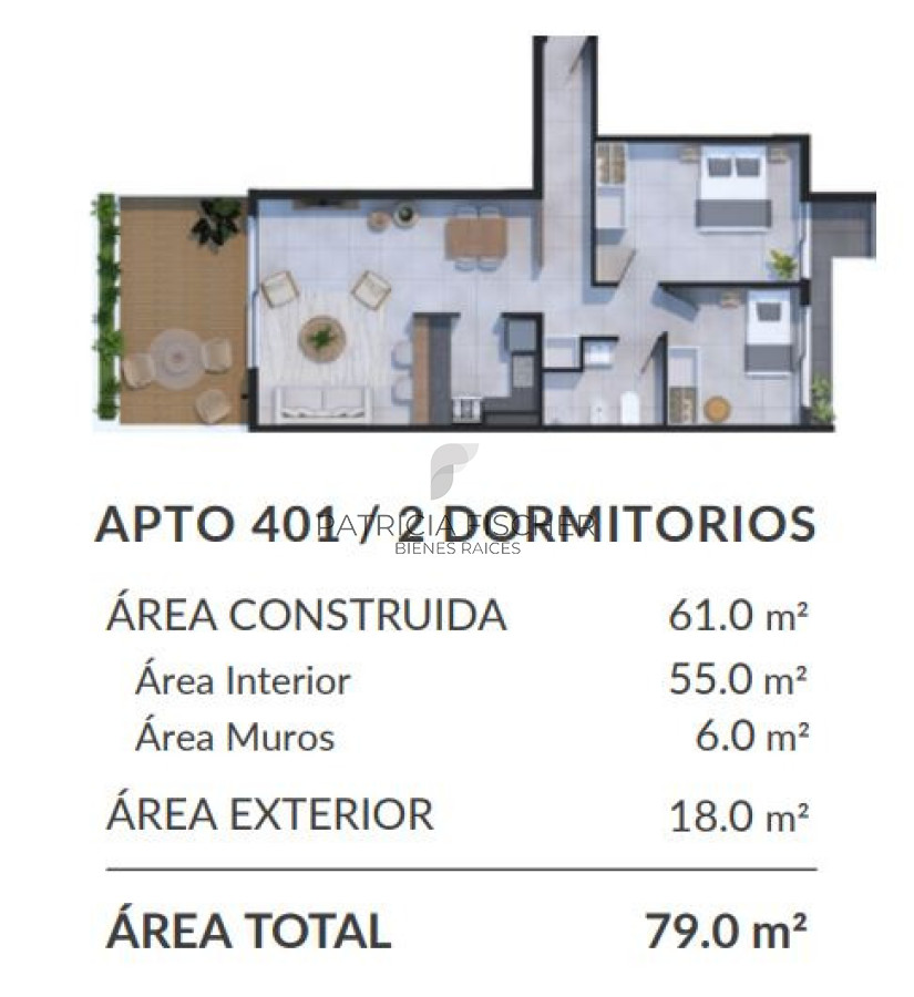 Apartamento ID.213 - Vivi P.Carretas - Venta Ap.2D 1B terraza Amenities 