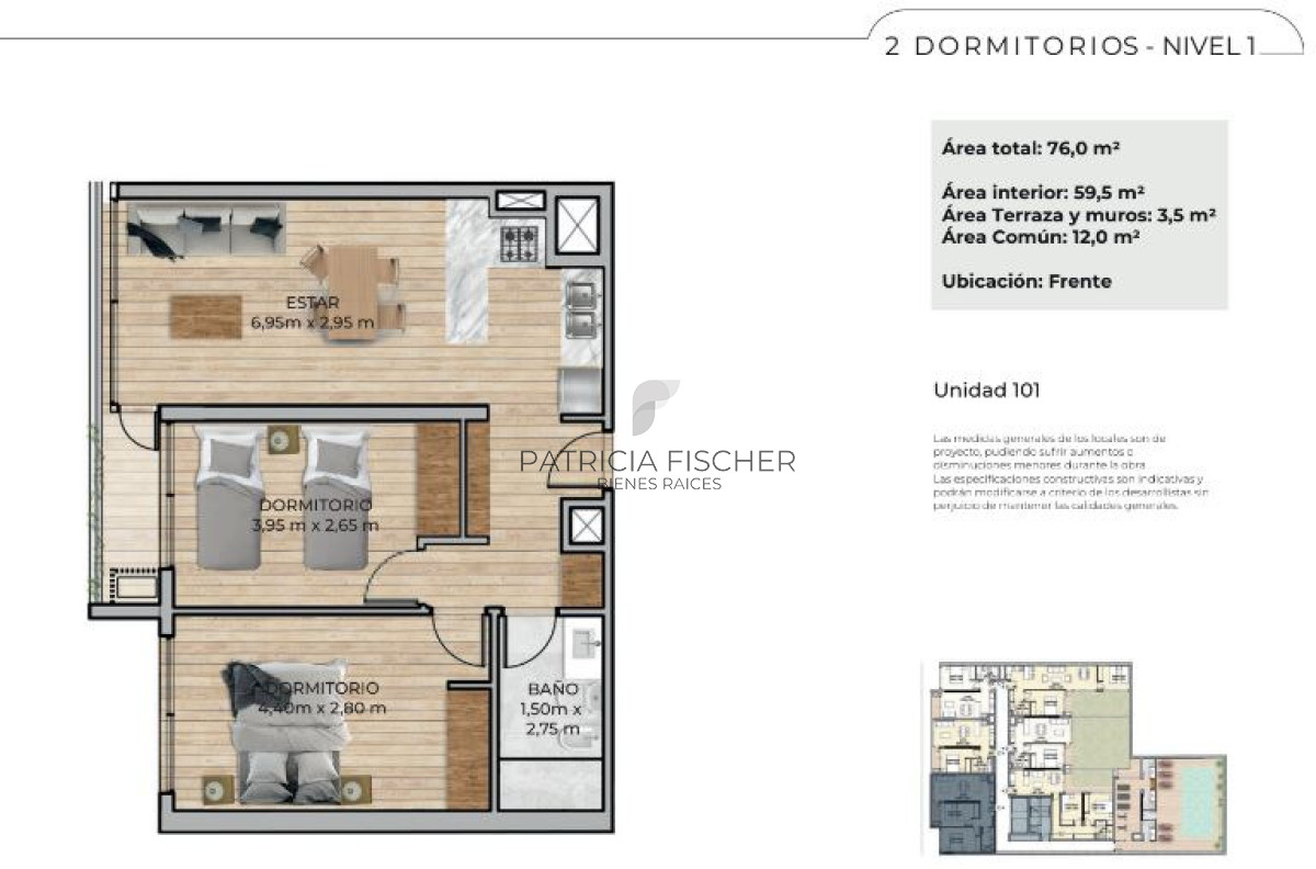 Apartamento ID.252 - Estrená en 2027 - Venta Ap.Barrio Sur 2D Frente Terraza Amenities Ley ANV