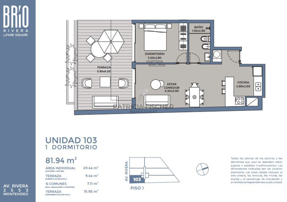 Apartamento ID.273 - Pura vida urbana - Venta Ap.Pocitos 1D Terraza con Parrillero Amenities 