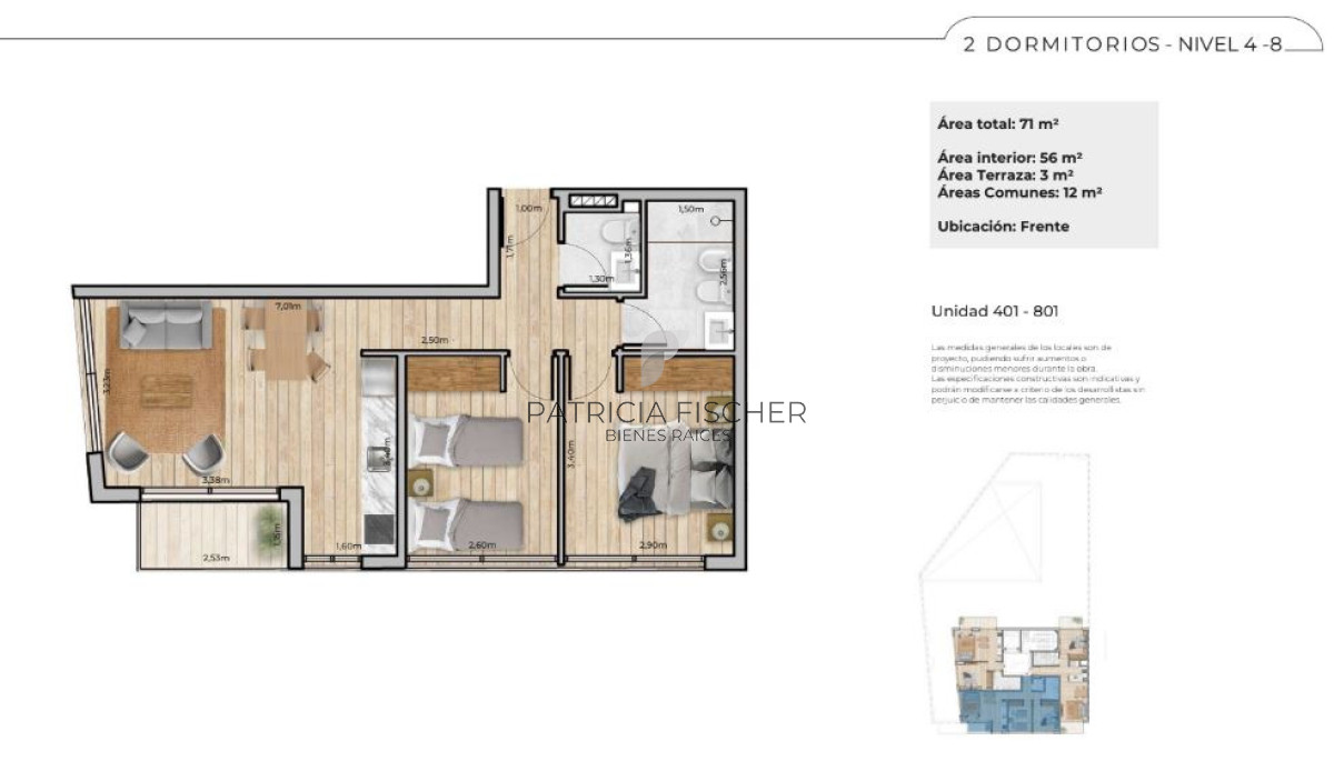 Apartamento ID.228 - Vivi en Punta Carretas - Venta 2D 2B Terraza al frente Amenities 