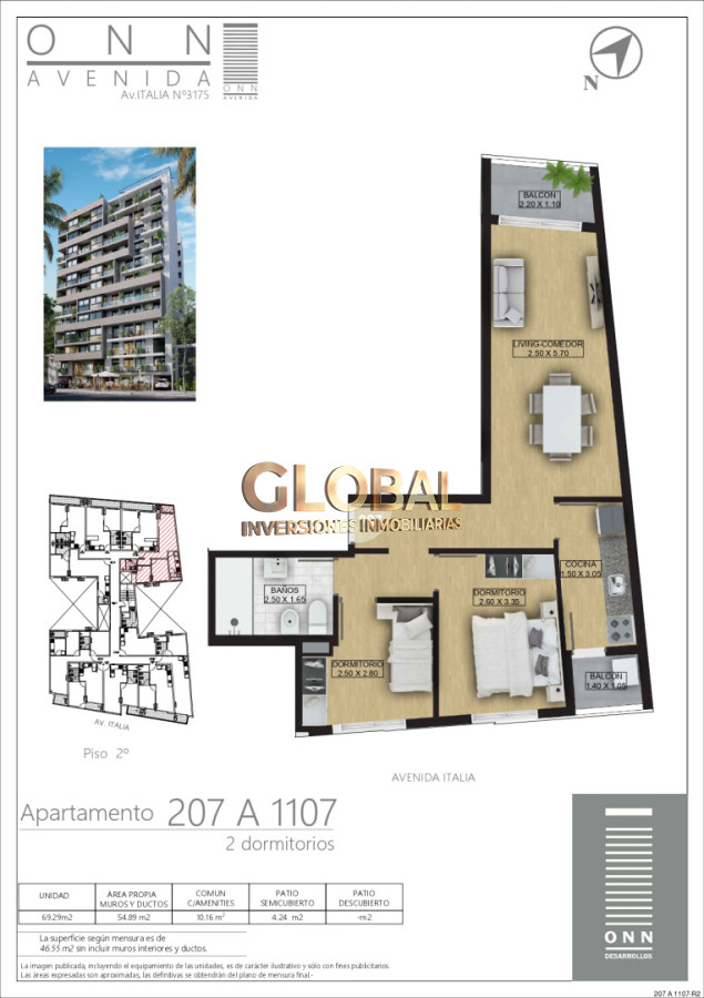 Apartamento ID.4340 -  Apartamentos de dos dormitorios al frente con excelente vista