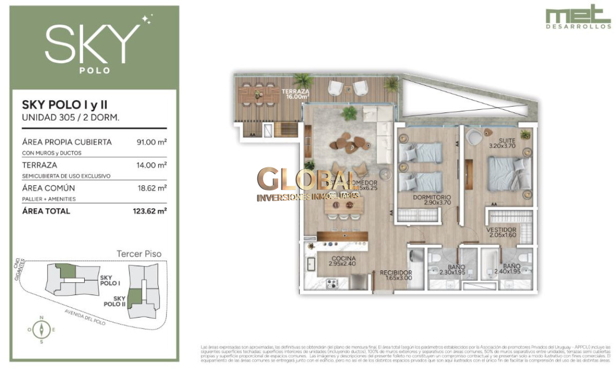 Apartamento ID.4493 - Más naturaleza - Venta Ap. Carrasco norte 2D Terraza con parrillero Amenities Ley ANV