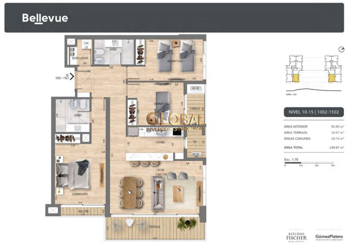 Apartamento ID.4448 - Vivir frente al lago, a minutos de todo - Venta C.de la Costa 3D 2B Suite Vista al lago Terraza Amenities 
