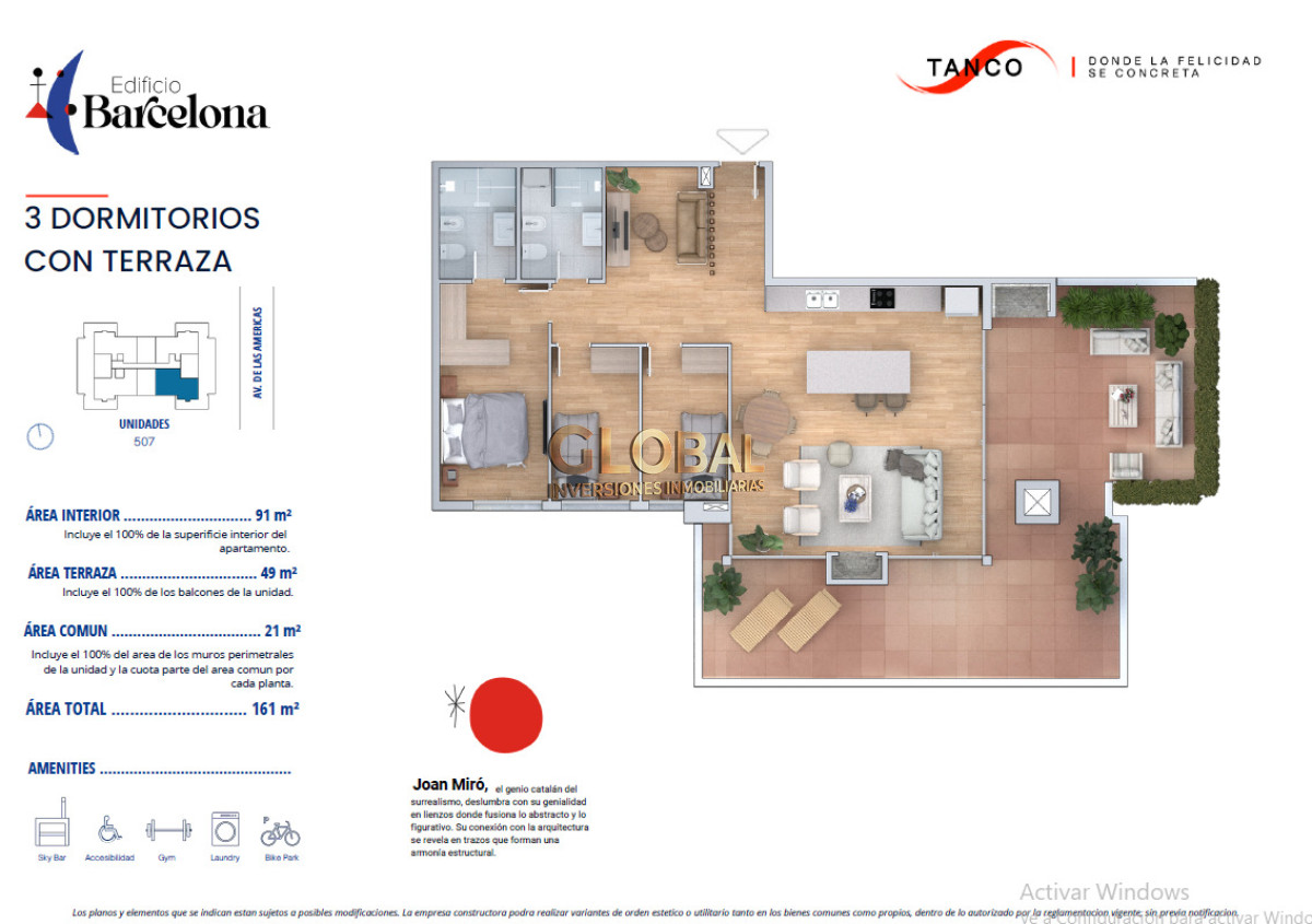 Apartamento ID.4463 - Diseño, confort y ubicación - Venta Ap. Barra de Carrasco 3D 2B Suite Terraza 49m2 y parrillero Amenities Bajo ley ANV 