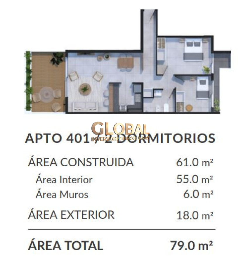 Apartamento ID.4291 - Vivi P.Carretas - Venta Ap.2D 1B terraza Amenities 