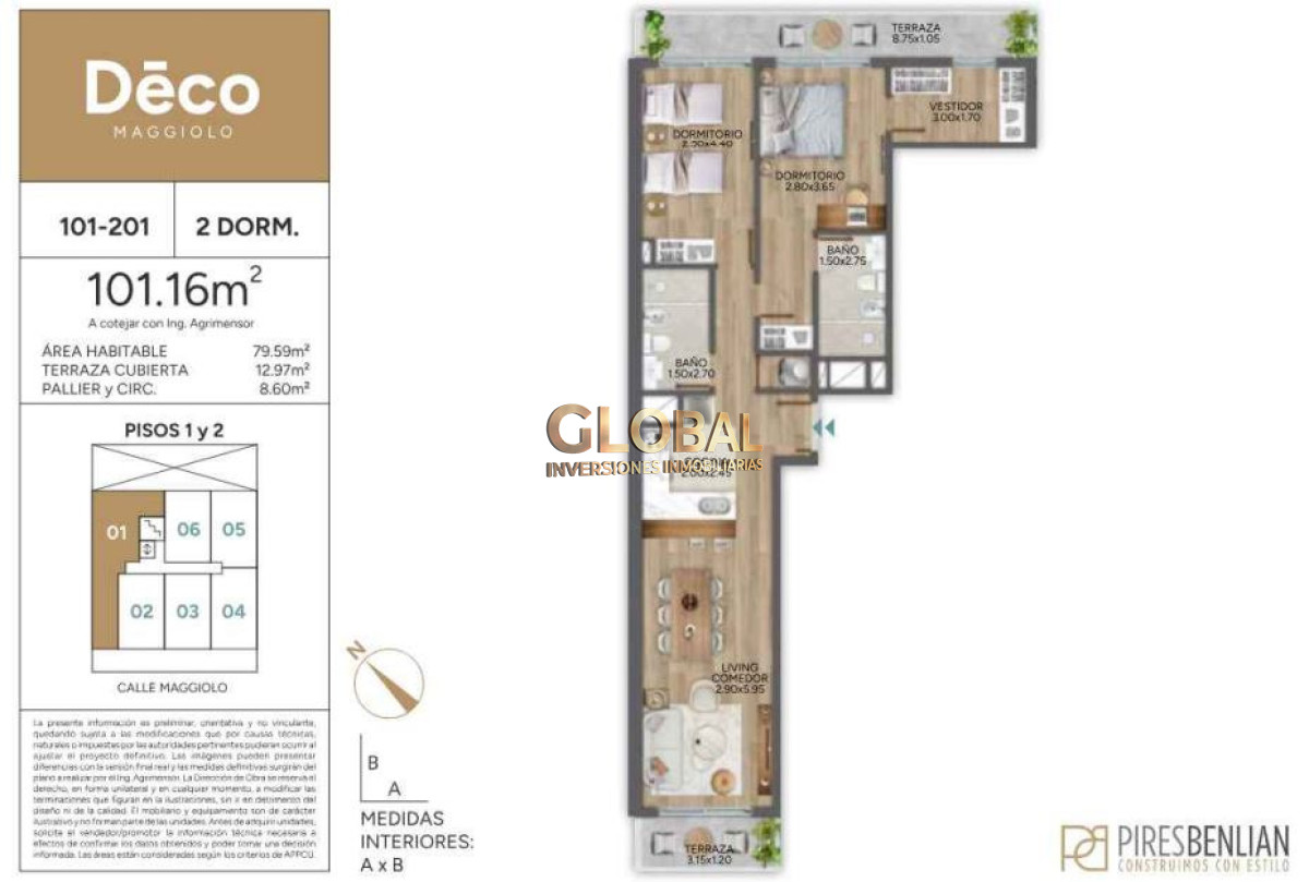 Apartamento ID.4255 - Donde la ciudad se detiene - Venta Ap.Parque Rodo 2D 2B Suite Vestidor Gran Terraza Amenities 