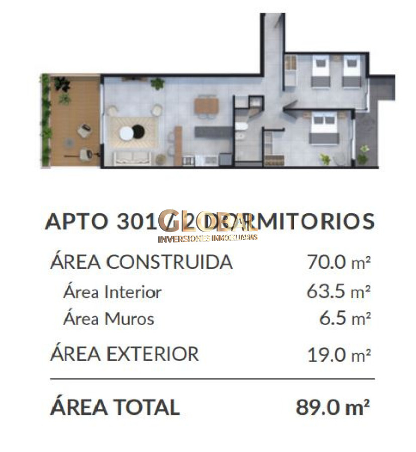 Apartamento ID.4292 - Vivi P.Carretas - Venta Ap.2D 1B 2 Terrazas Frente Amenities 