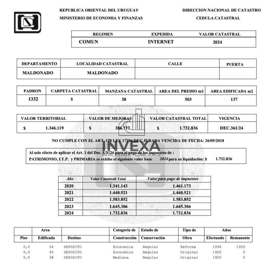 Terreno ID.9584 - OPORTUNIDAD INVERSORES Terreno en Venta ciudad Maldonado con posibilidad para construir 