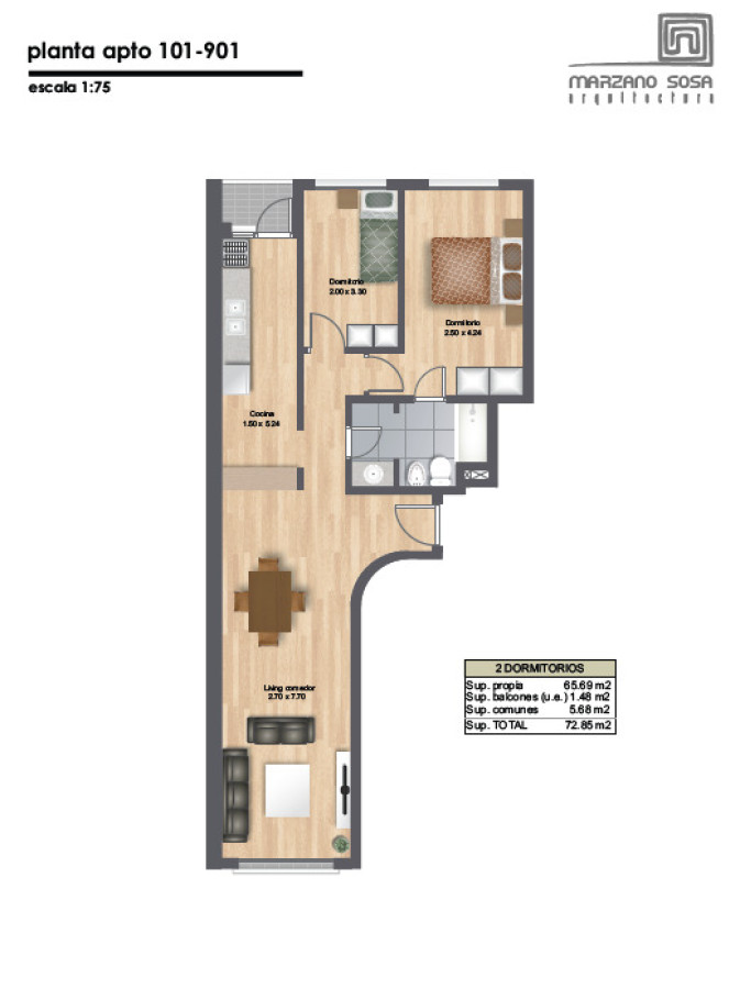 Apartamento ID.85506 - Apartamento 2 dormitorios en venta con renta