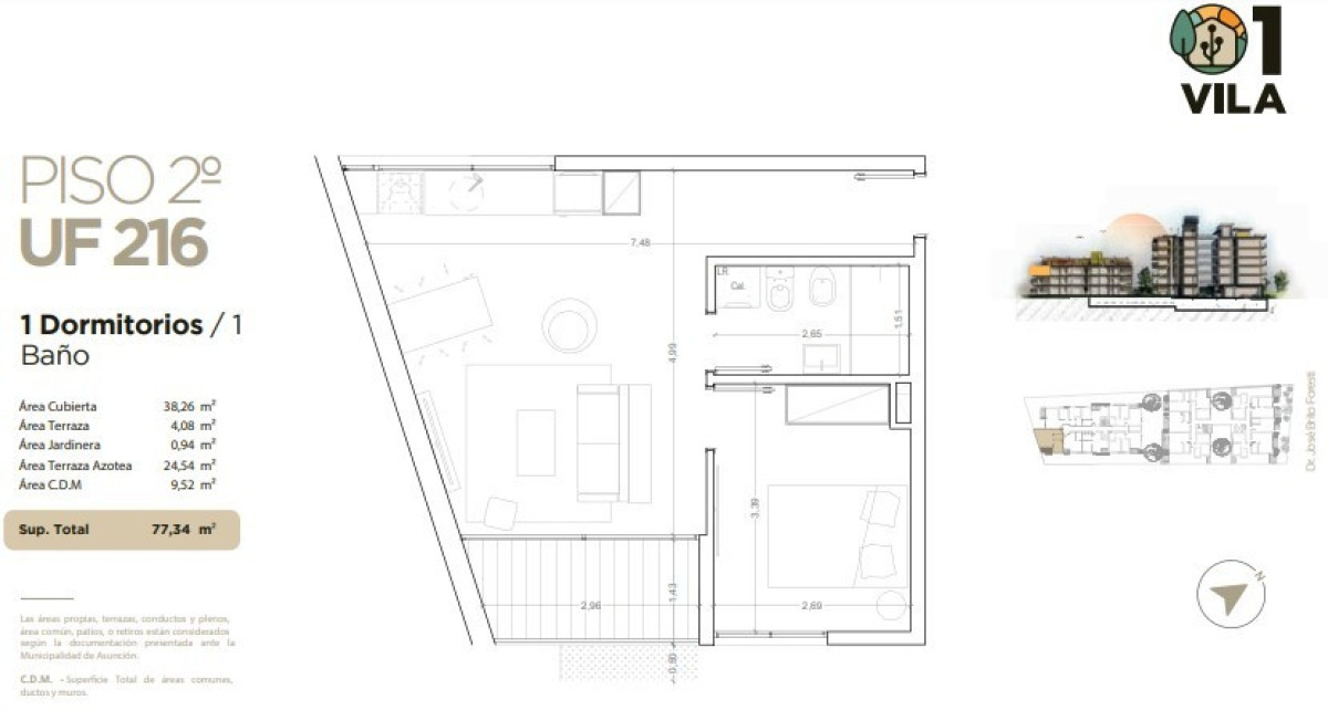 Apartamento ID.59999 - Apartamento en venta de 1 dormitorio c/ cochera en Parque Batlle