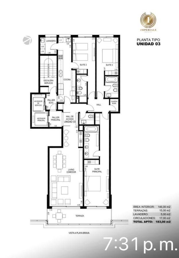 Apartamento ID.67636 - Apartamento en venta c/ cochera en Playa Brava