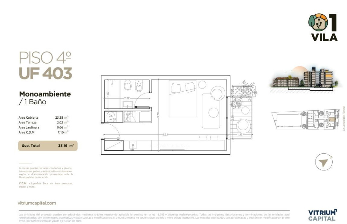Apartamento ID.85413 - Apartamento en venta de monoambiente en Parque Batlle